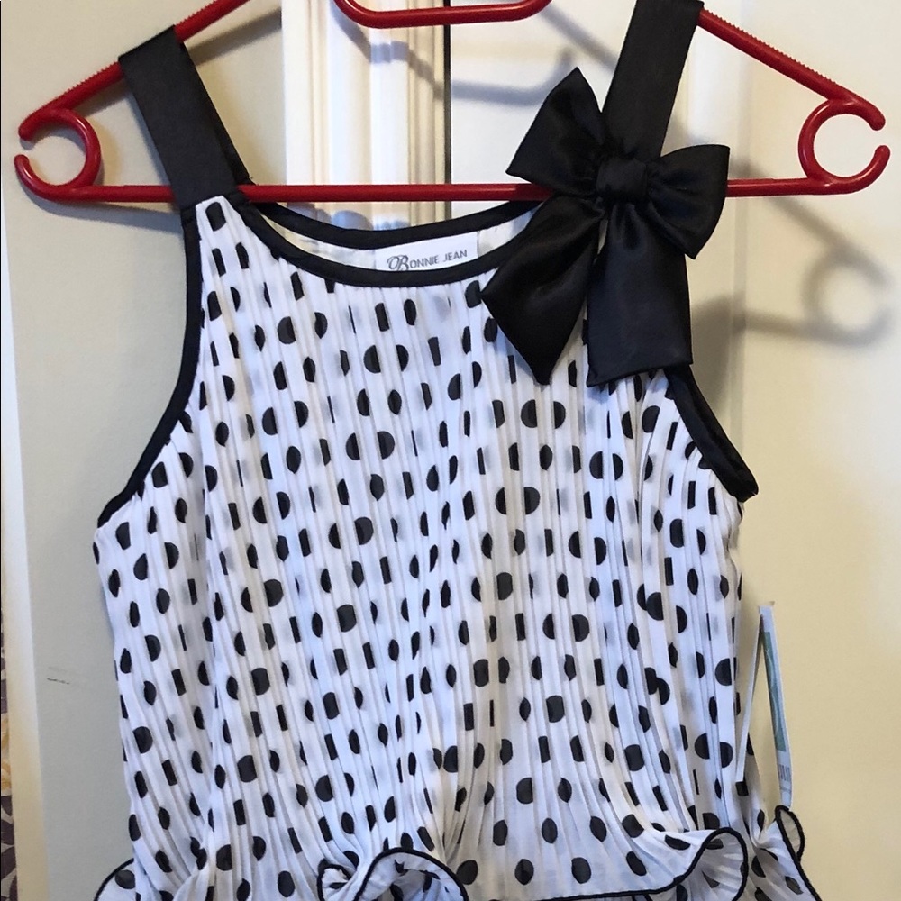 Bonnie Jean Black white polka dot dress.